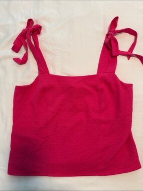 Old Navy Bright Fuchsia Tie-Strap Tank